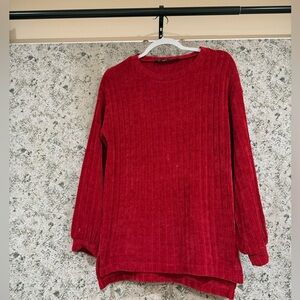 Women casual burgundy sweatshirt